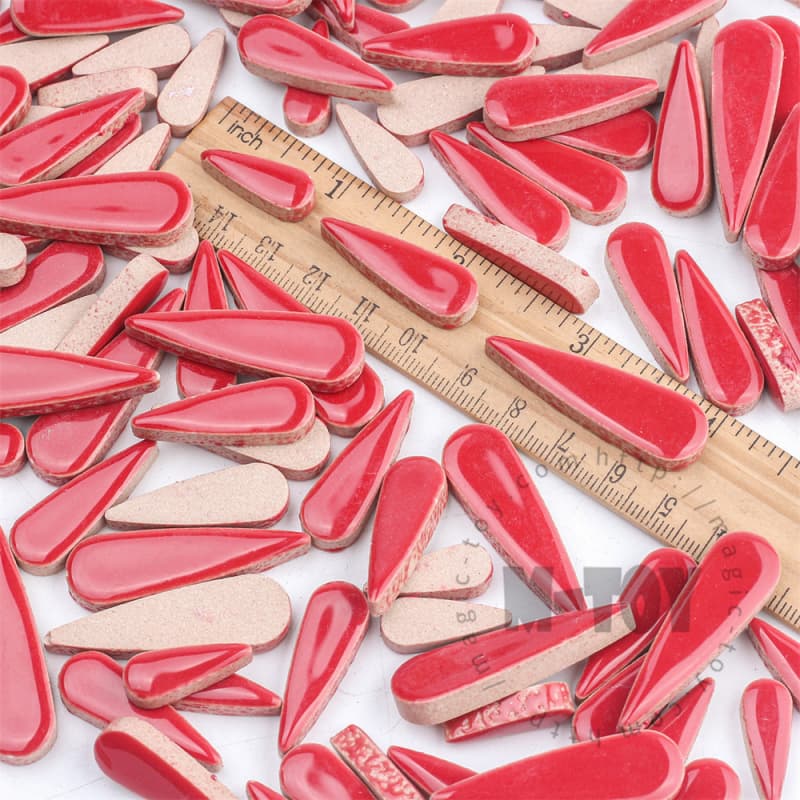 Red Teardrop Shape Ceramic Mosaic CSDG907-5
