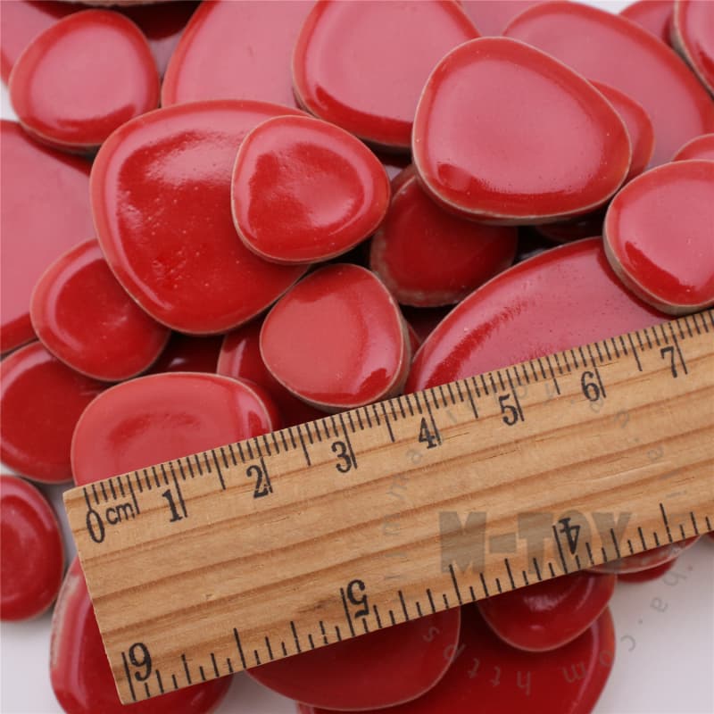 Red Pebble Shape Ceramic Mosaic CDG905