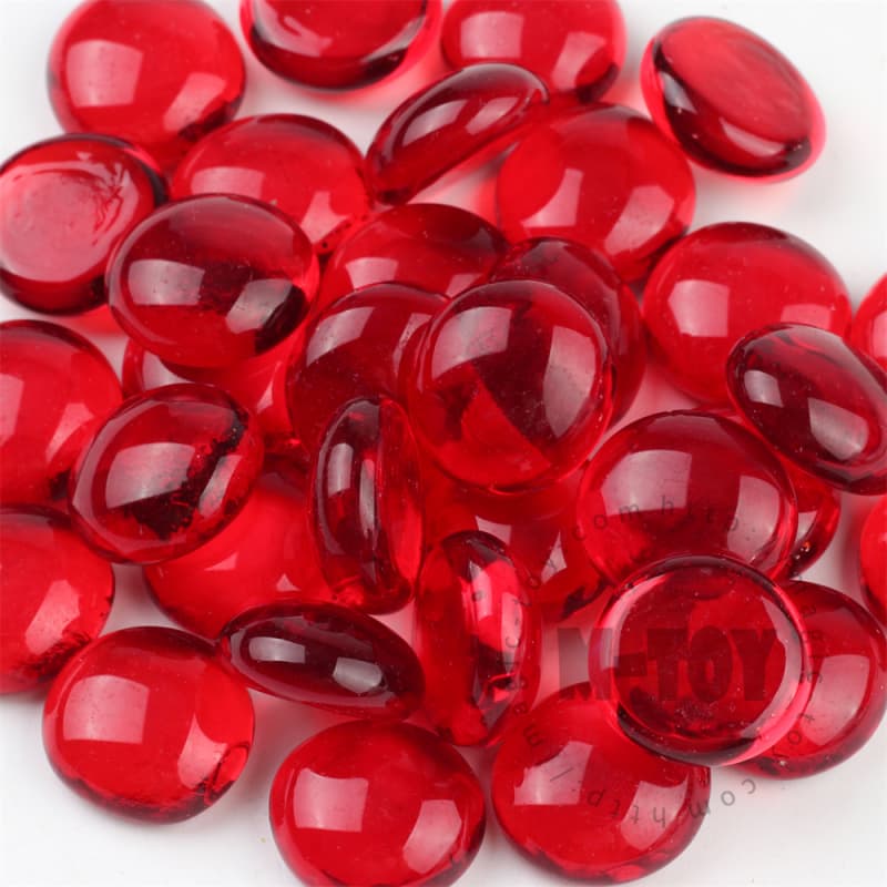 Red Transparent Glass Gems CD-R902