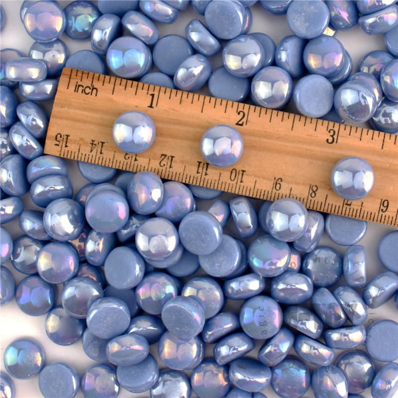 Iridescent Blue Round Glass Mosaic SRL03