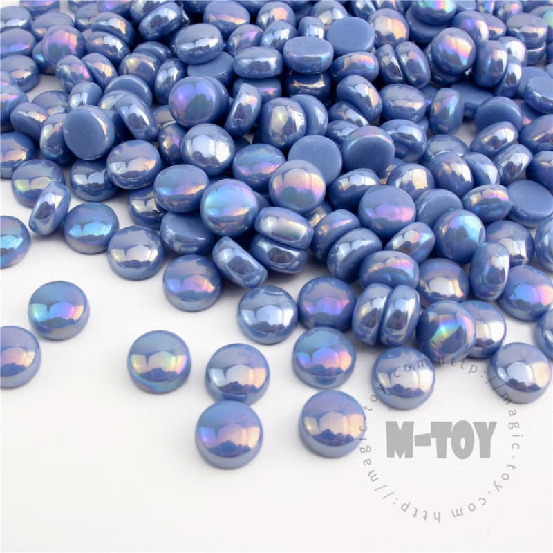Iridescent Blue Round Glass Mosaic SRL03