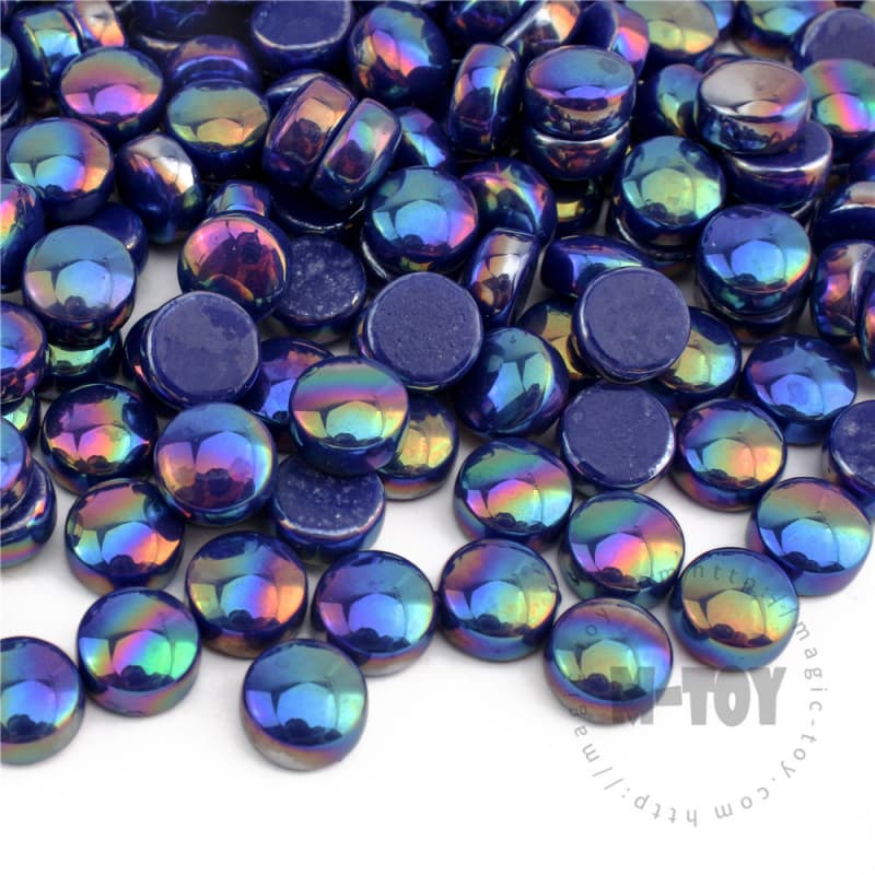 Iridescent Cobalt Blue Round Glass Mosaic SRL05