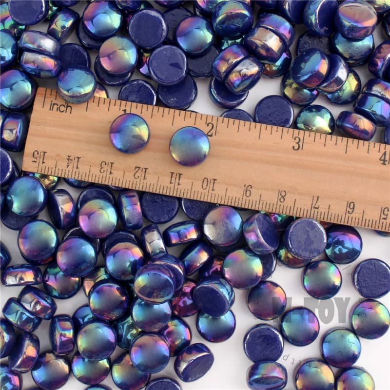 Iridescent Cobalt Blue Round Glass Mosaic SRL05