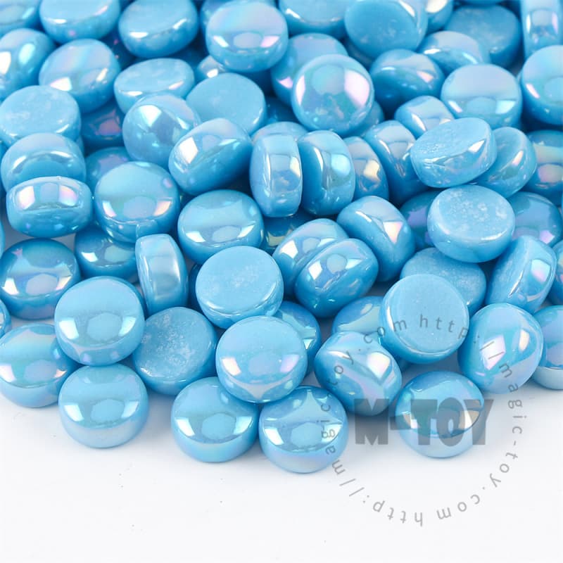Iridescent Sky Blue Round Glass Mosaic SRL08