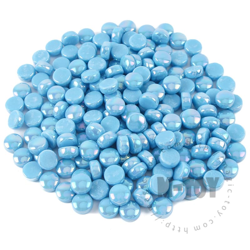 Iridescent Sky Blue Round Glass Mosaic SRL08