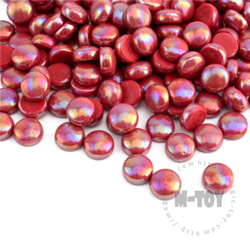 Iridescent Red Round Glass Mosaic SRL16