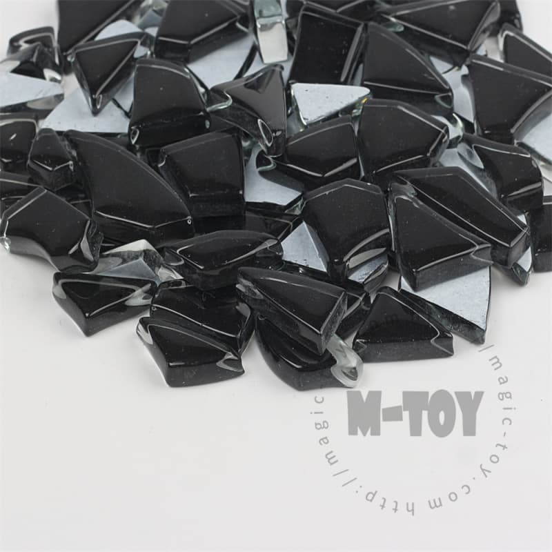 Black Irregular Crackled Glass Mosaic TC-CC801