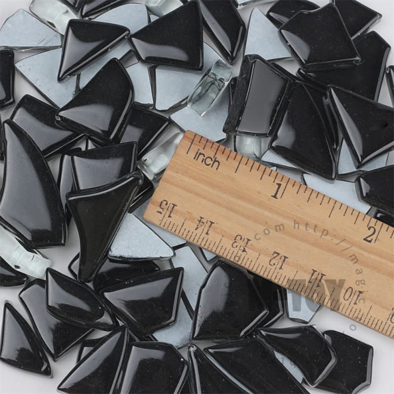 Black Irregular Crackled Glass Mosaic TC-CC801