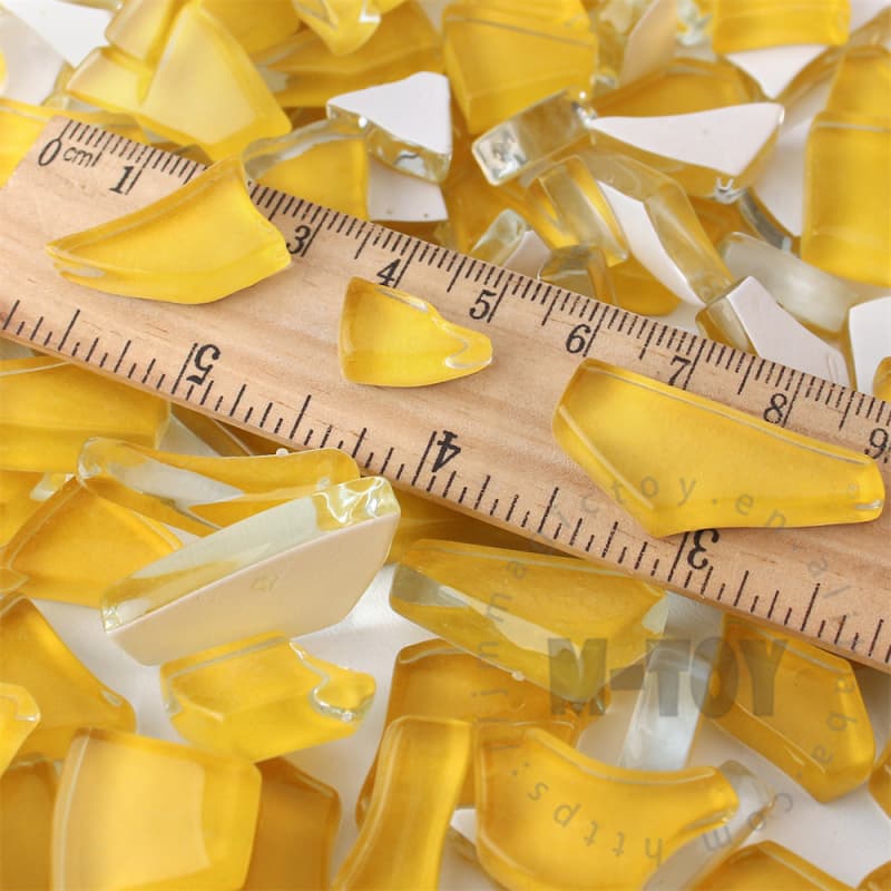 Yellow Irregular Crackled Glass Mosaic TC-CC941