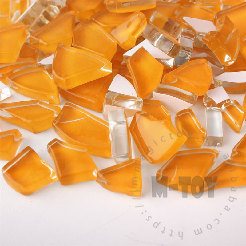 Orange Irregular Crackled Glass Mosaic TC-CC944