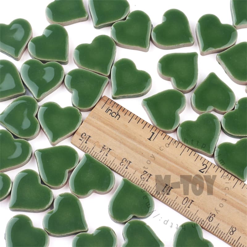 Green Heart Shape Ceramic Mosaic CXG141