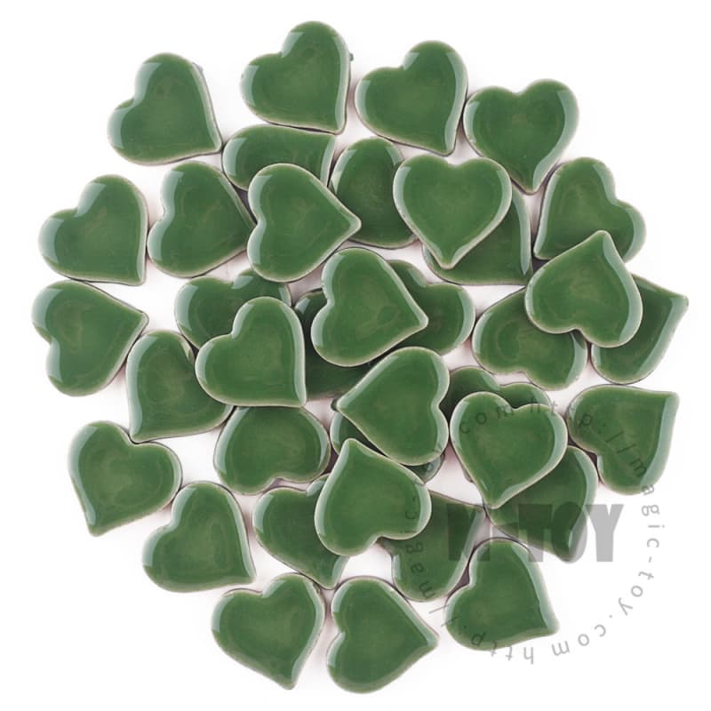 Green Heart Shape Ceramic Mosaic CXG141