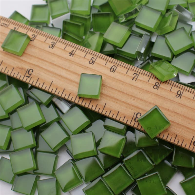 Green Square Crystal Glass Mosaic 10-CC605