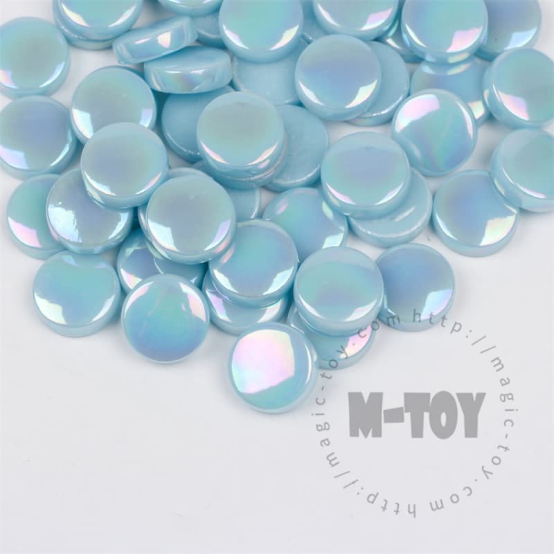 Iridescent Blue Round Glass Mosaic 20SRL08