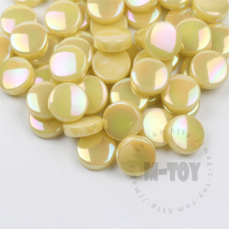 Iridescent Yellow Round Glass Mosaic 20SRL50