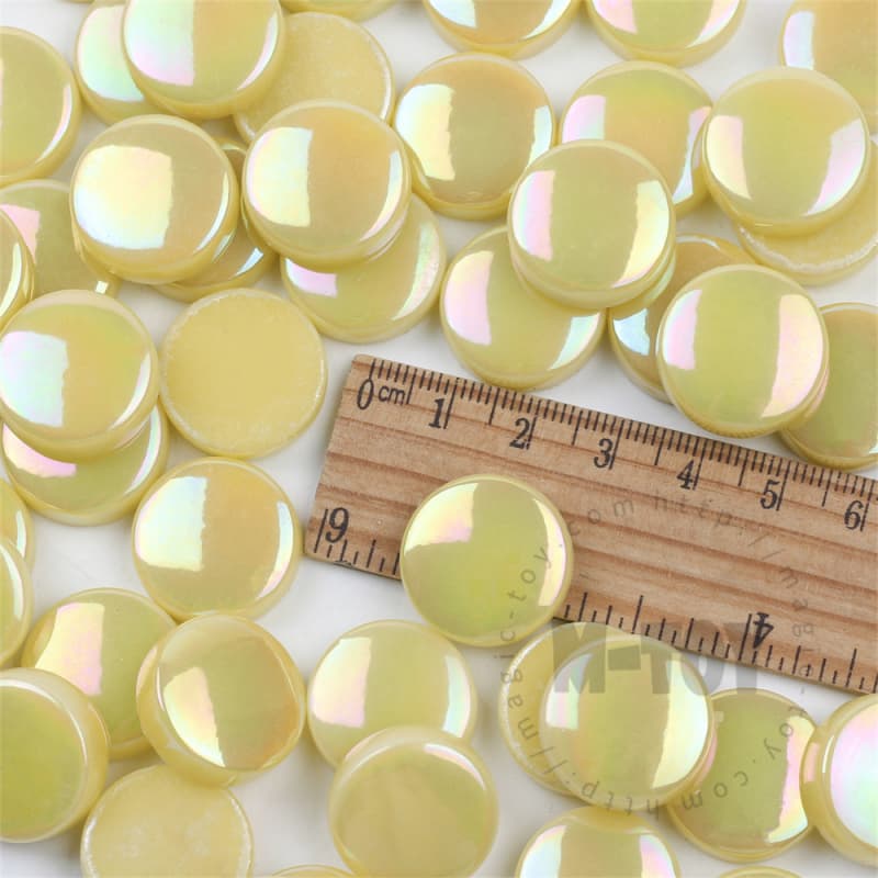 Iridescent Yellow Round Glass Mosaic 20SRL50