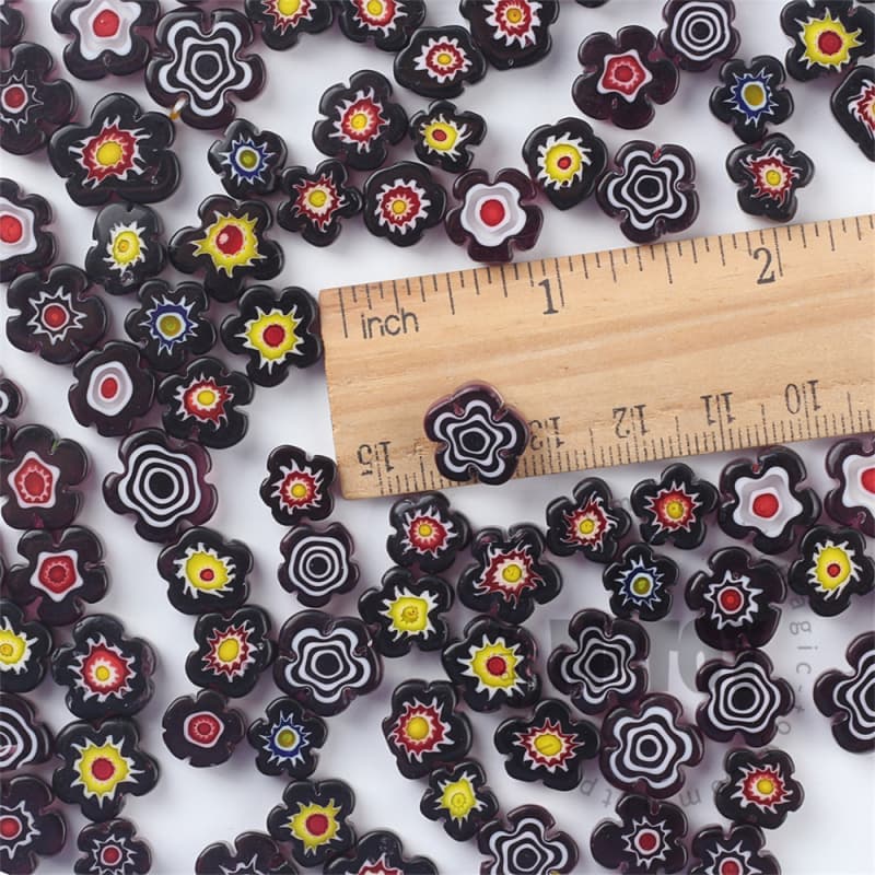 Purple Color Mixed Flower Millefiori 914-FW5000