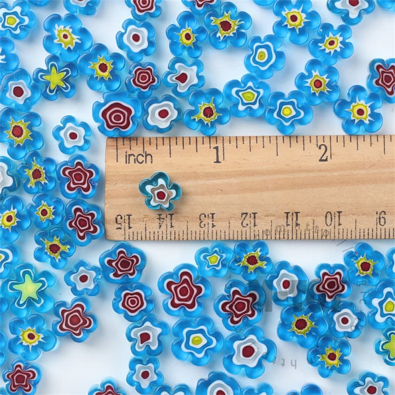 Lake Blue Color Mixed Flower Millefiori 914-FW7000