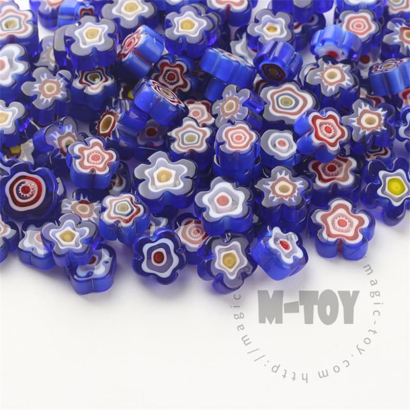 Blue Color Mixed Flower Millefiori 914-FW7001