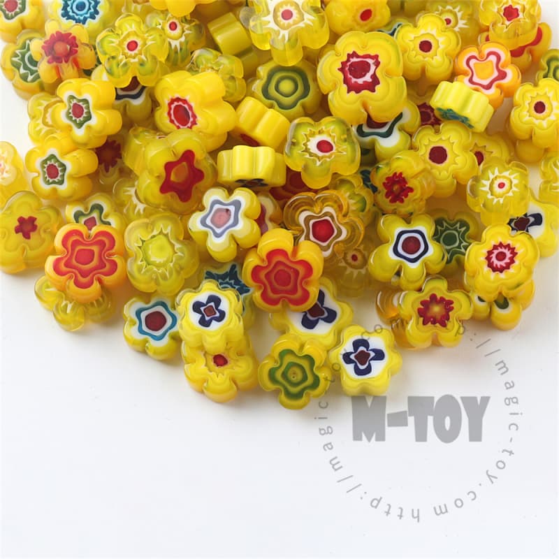 Yellow Color Mixed Flower Millefiori 914-FW9003