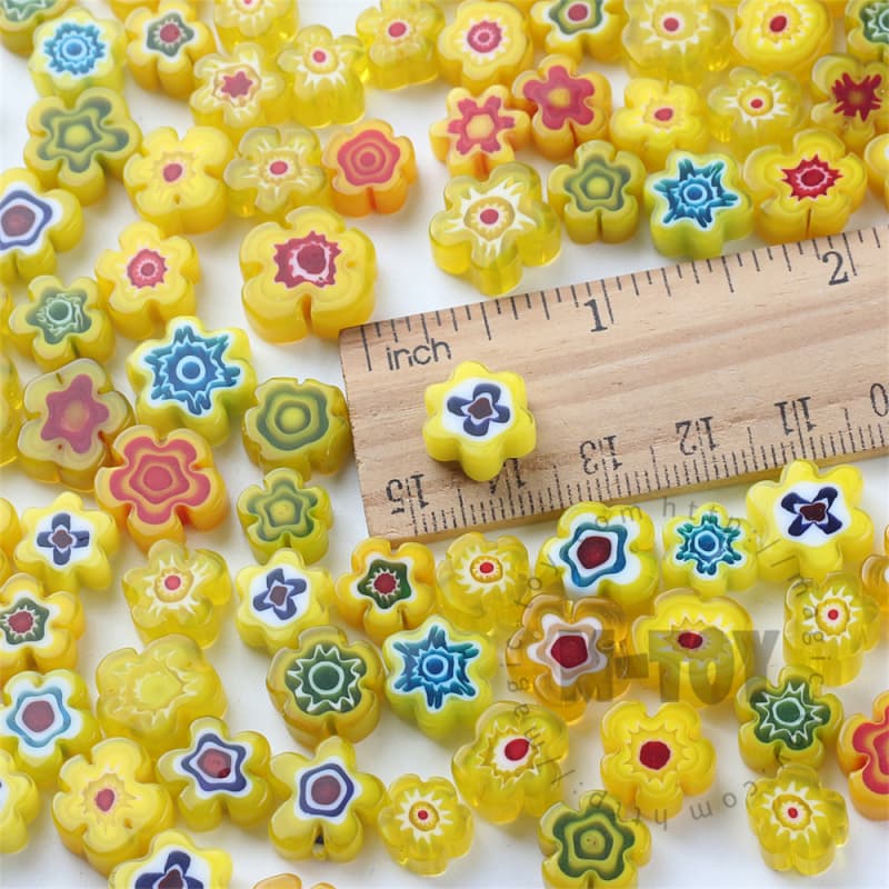 Yellow Color Mixed Flower Millefiori 914-FW9003