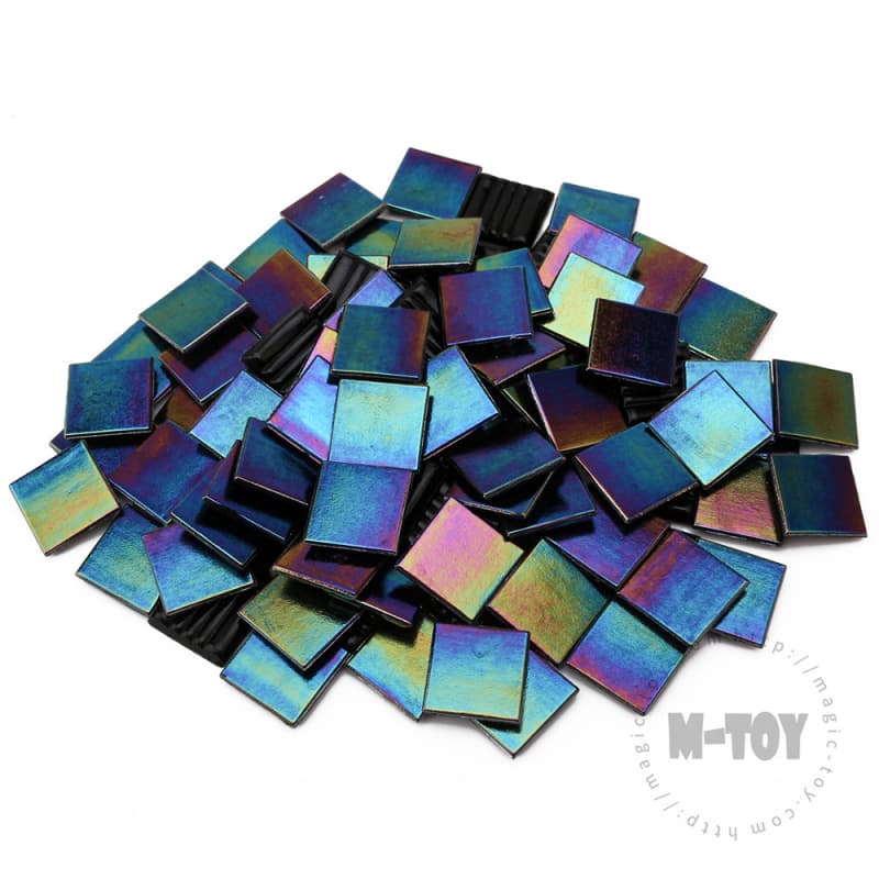 Iridescent Black Square Hot-melting Glass Mosaic PSI801