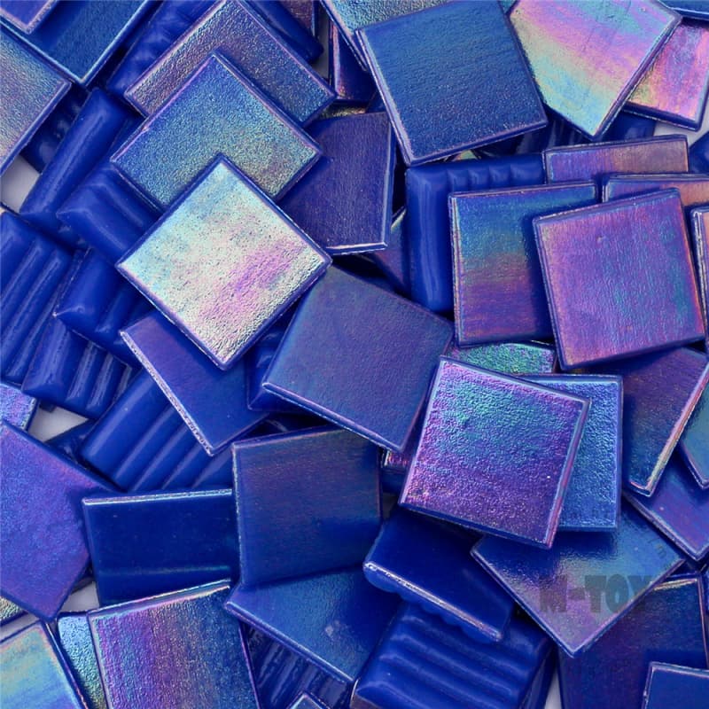 Iridescent Blue Square Hot-melting Glass Mosaic PSI706