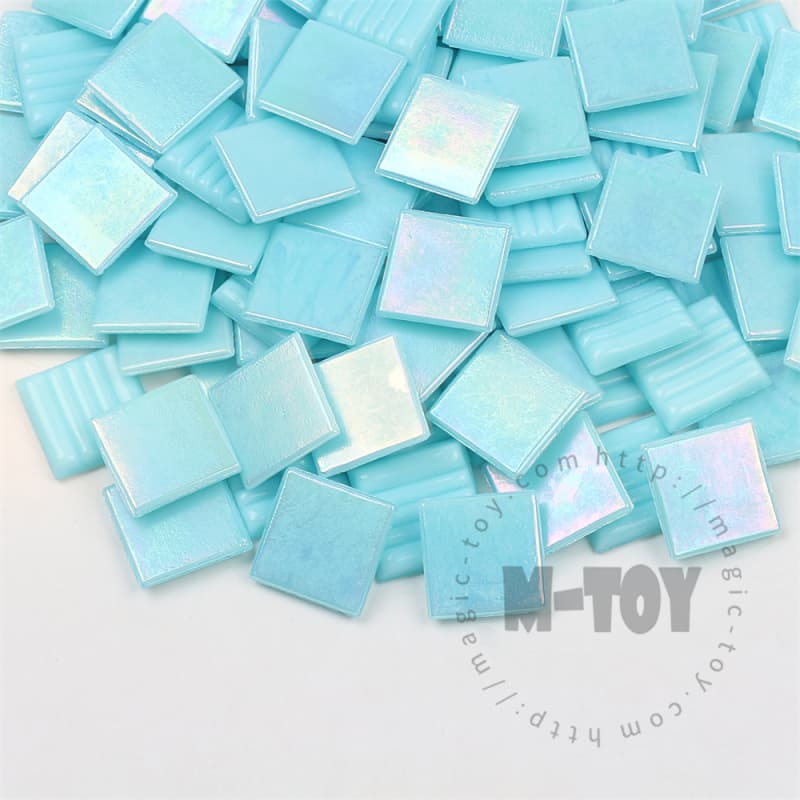 Iridescent Blue Square Hot-melting Glass Mosaic PSI701