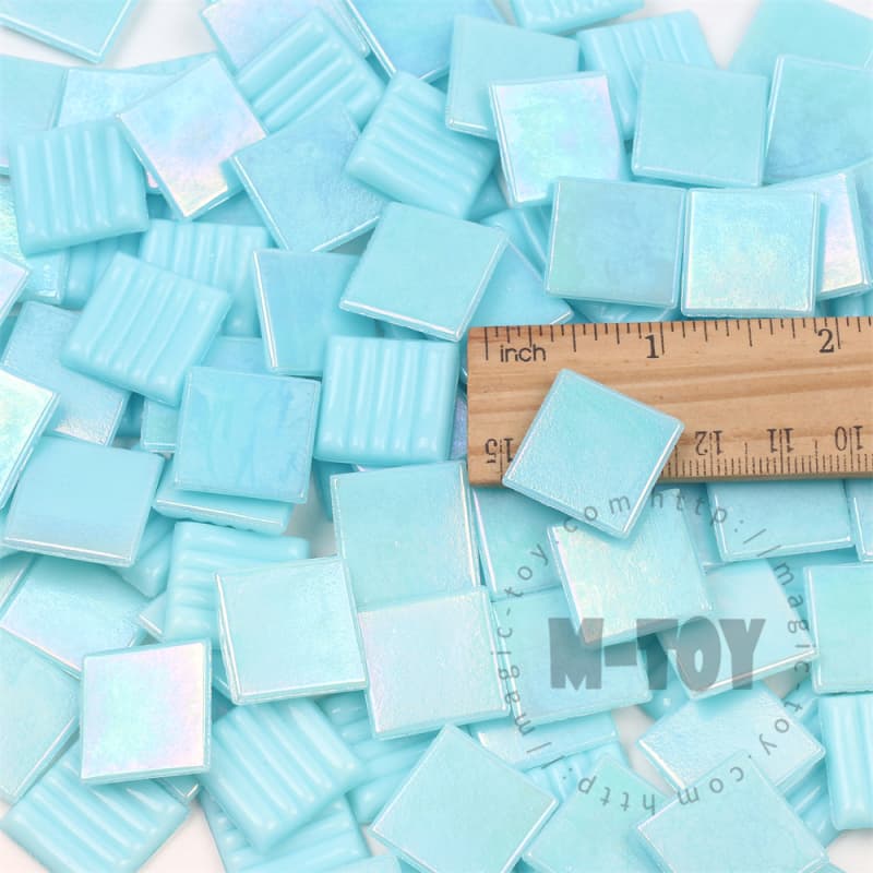 Iridescent Blue Square Hot-melting Glass Mosaic PSI701