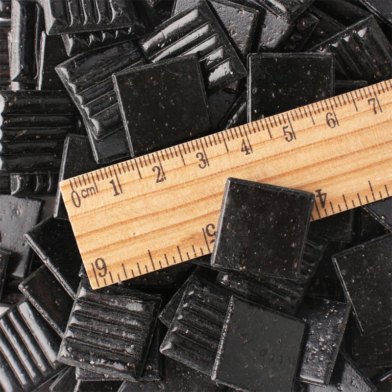 Black Square Vitreous Hot-melting Glass Mosaic ASM801