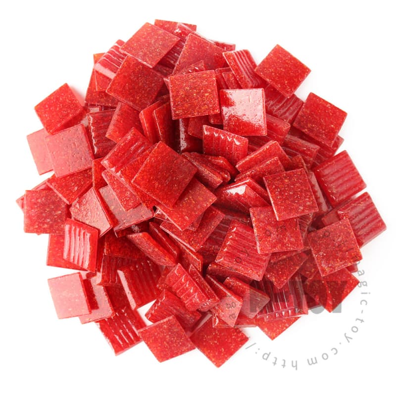 Red Square Vitreous Hot-melting Glass Mosaic ASM908