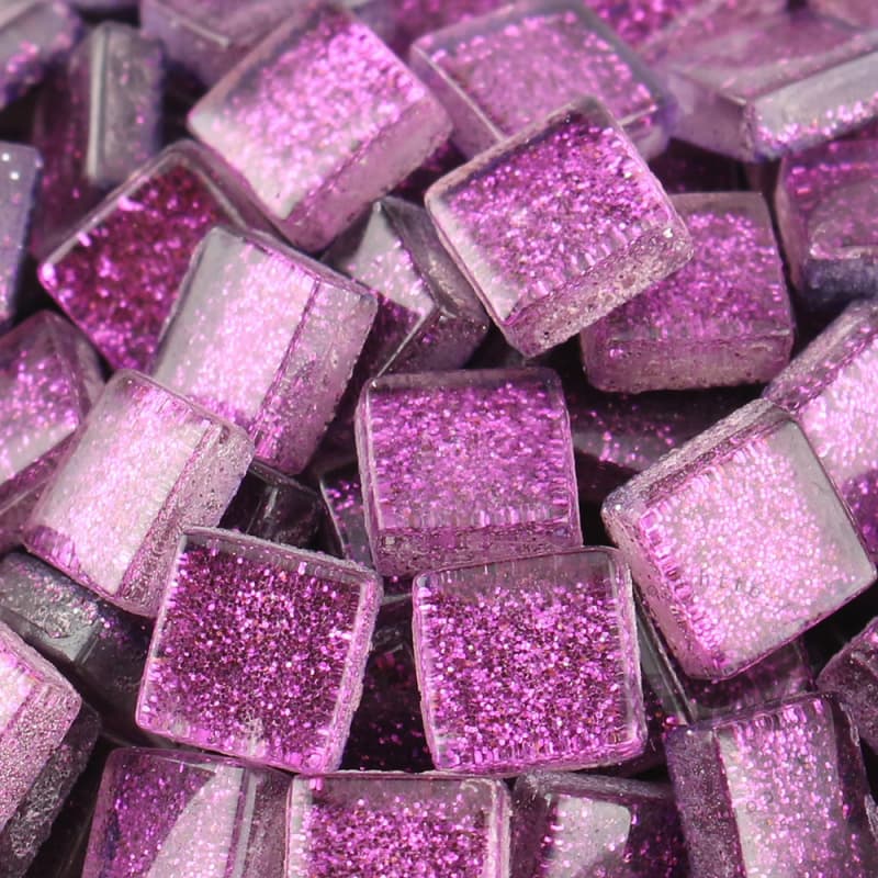 Purple Square Glitter Glass Mosaic 10-SPA501