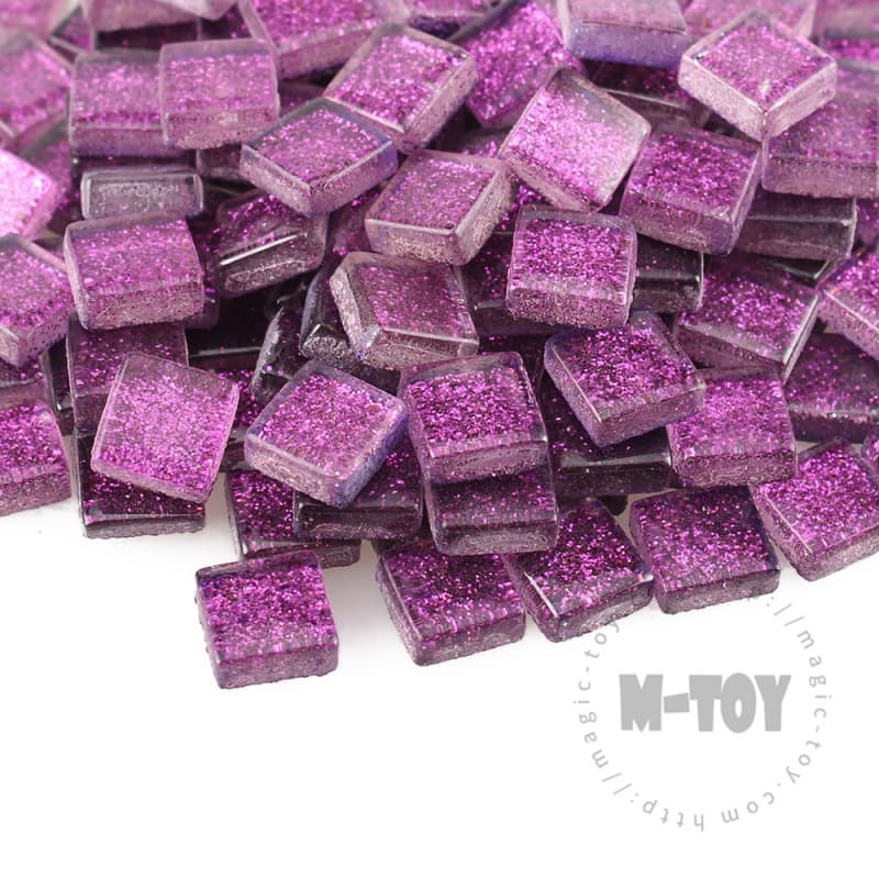 Purple Square Glitter Glass Mosaic 10-SPA501