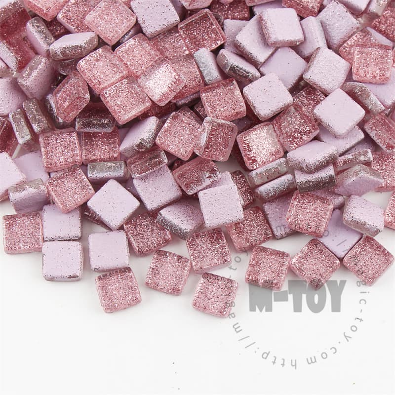 Pink Square Glitter Glass Mosaic 10-SPA400