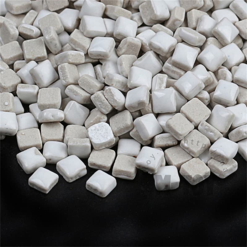 White Mini Square Ceramic Mosaic 5-H3