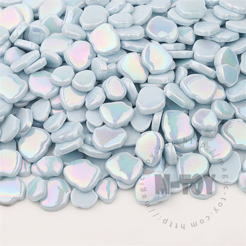 Iridescent Sky Blue Blossom Petals Glass Mosaic SMAI09