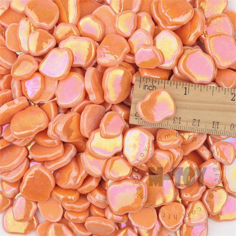 Iridescent Orange Blossom Petals Glass Mosaic SMAI18