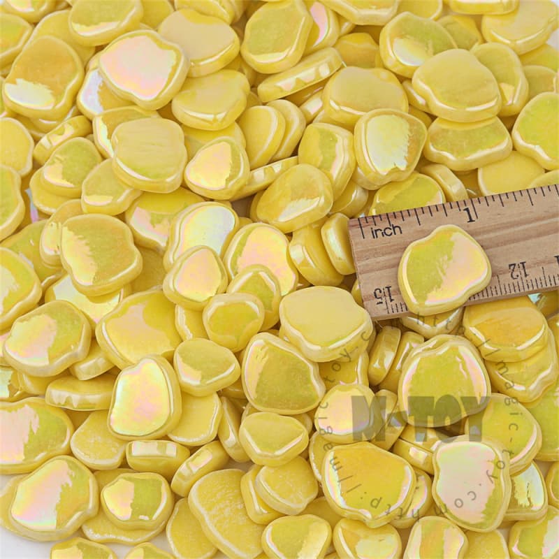 Iridescent Yellow Blossom Petals Glass Mosaic SMAI50