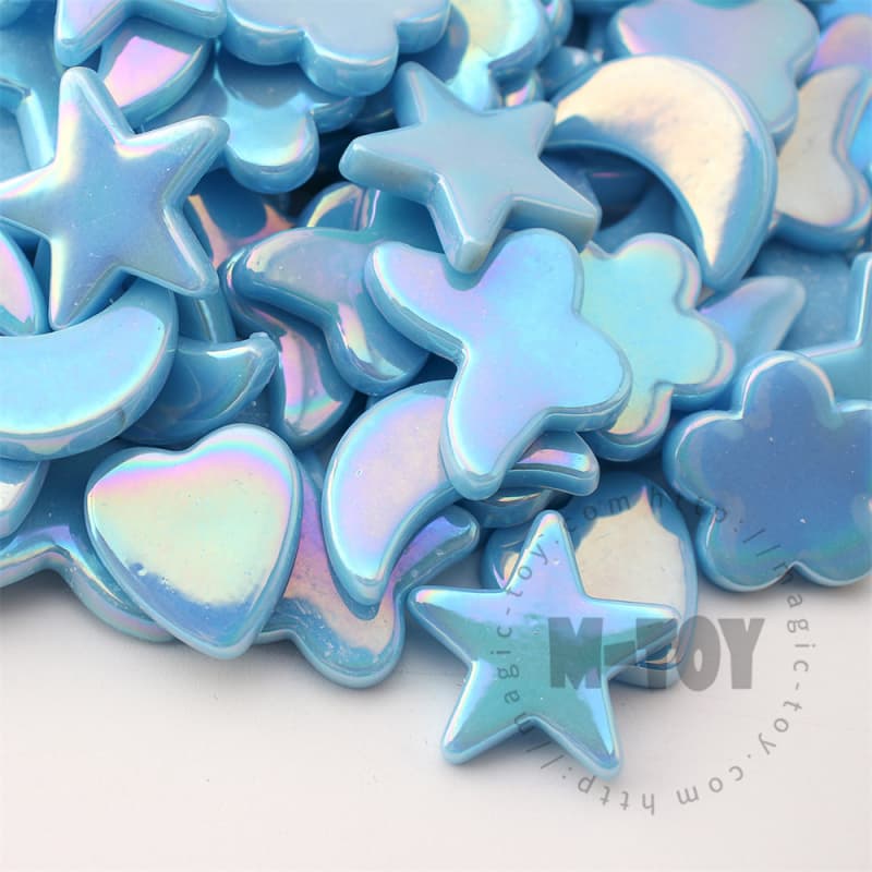 Iridescent Light Blue Charms Glass Mosaic MU-SSL08