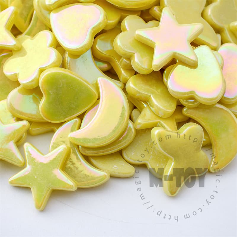 Iridescent Yellow Charms Glass Mosaic MU-SSL50