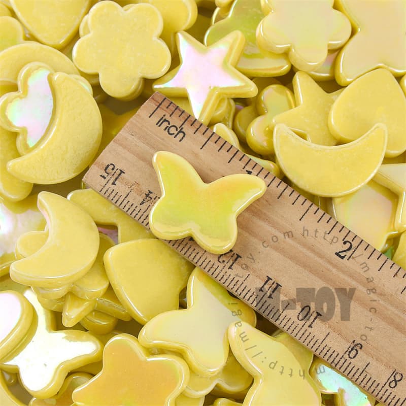 Iridescent Yellow Charms Glass Mosaic MU-SSL50