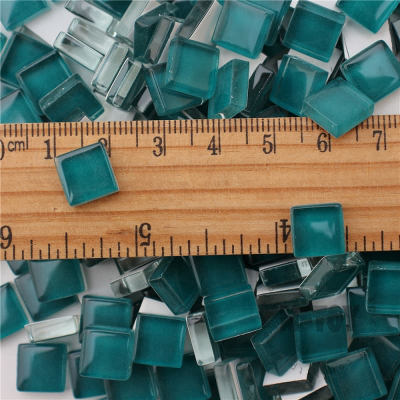 Square Turquoise Crystal Glass Mosaic 10-CC625