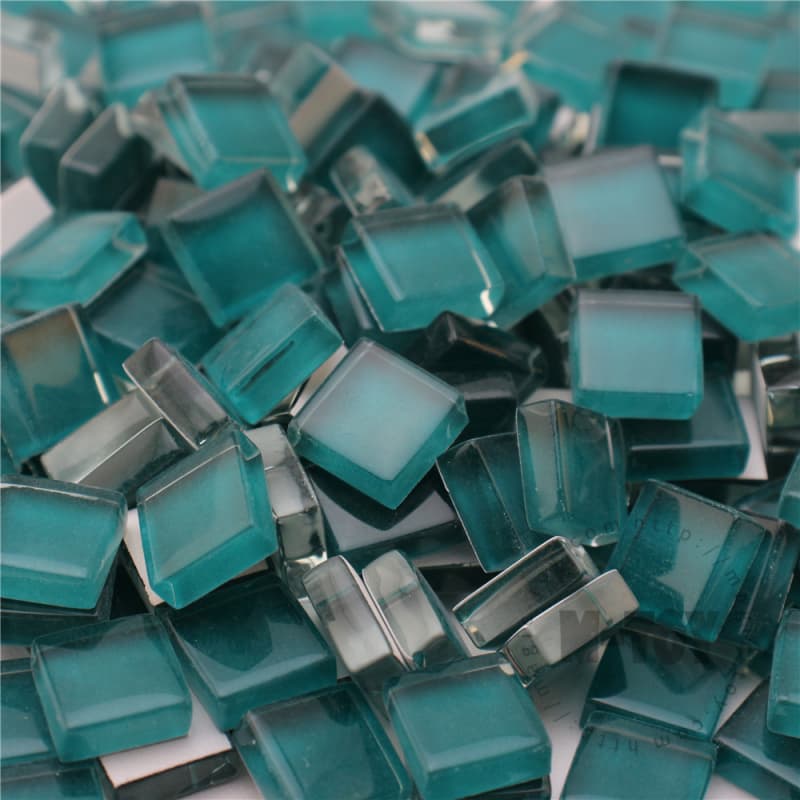 Square Turquoise Crystal Glass Mosaic 10-CC625