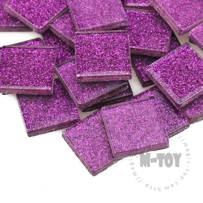 Purple Square Glitter Glass Mosaic 20-SPA501