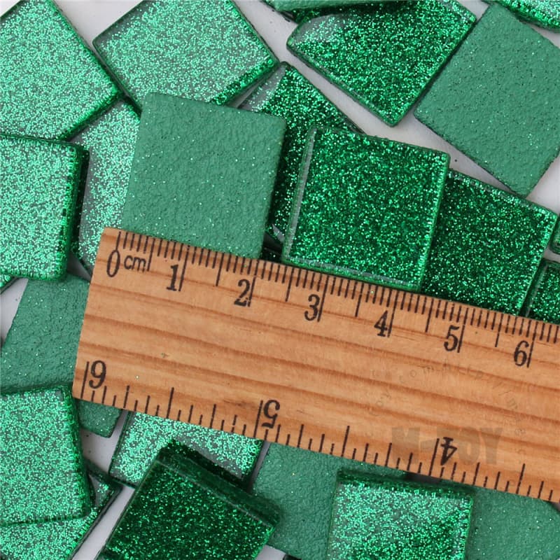 Green Square Glitter Glass Mosaic 20-SPA606