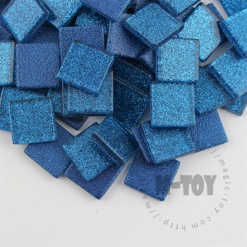 Blue Square Glitter Glass Mosaic 20-SPA708