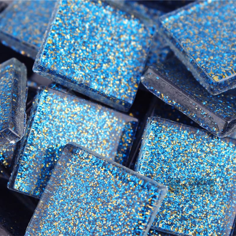 Blue Square Glitter Glass Mosaic 20-SPA710