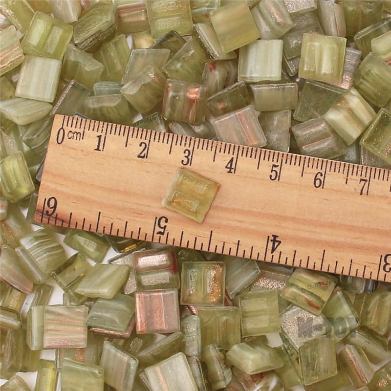 Green Square Golden Line Hot-melting Glass Mosaic 10GSG601
