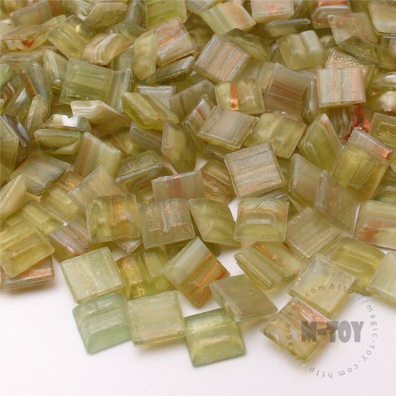 Green Square Golden Line Hot-melting Glass Mosaic 10GSG601
