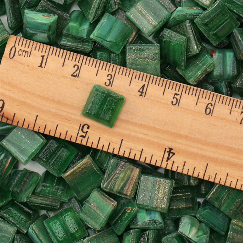 Green Square Golden Line Hot-melting Glass Mosaic 10GSM605